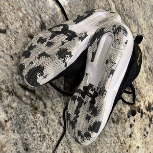 Youth Under Armour Black and White Athletic Shoes